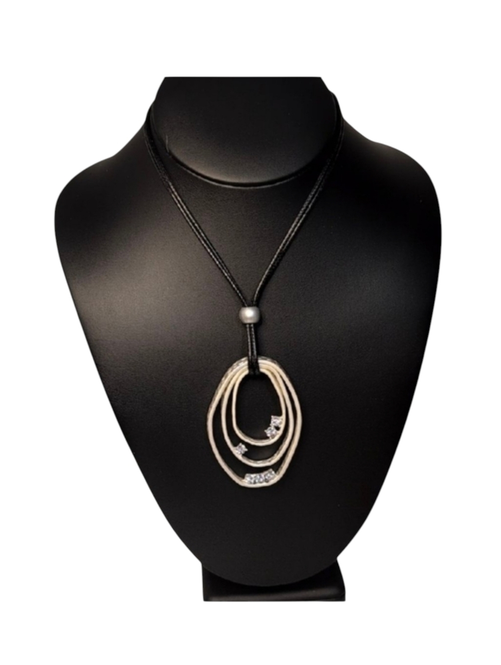 JL Fashion Jewelry Silver Tone Stainless Steel Statement Pendant Necklace